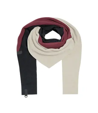 Henriette Steffensen NW Triangle Fleecesjaal 4078 - Bordeaux/Kit/Soft Black  | Henriette Steffensen