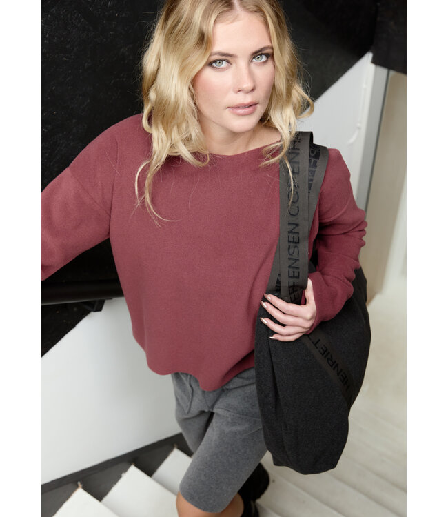 Henriette Steffensen | Round Neck Fleece Pullover 1359 - Bordeaux
