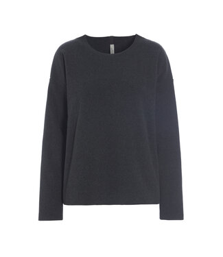 Henriette Steffensen Round Neck Fleece Pullover 1359 - Soft black | Henriette Steffensen