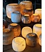 Alabaster | Ronde Waxinelichthouder - Bruin Large