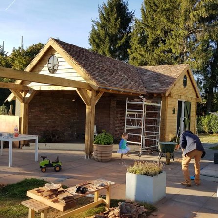 Eiken balk - 100x100 mm - ruw / fijnbezaagd - balk voor buiten - eikenhout AD 20-25%