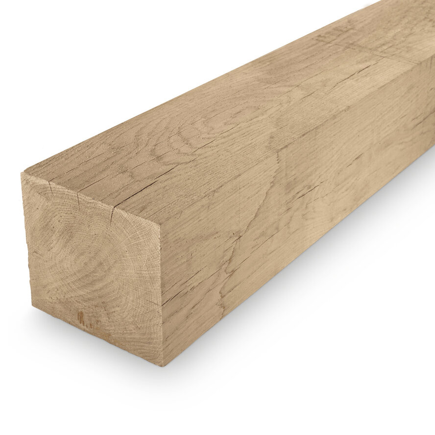 Eiken balk - 200x250 mm - ruw / fijnbezaagd - balk voor buiten - eikenhout AD 20-25% Eiken balk - 200x250 mm - ruw / fijnbezaagd - balk voor buiten - eikenhout AD 20-25%