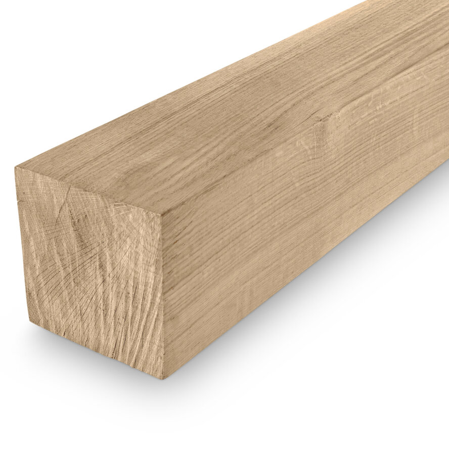 Eiken balk - 240x240 mm - geschaafd - balk voor buiten - eikenhout AD 20-25% Eiken balk - 240x240 mm - geschaafd - balk voor buiten - eikenhout AD 20-25%