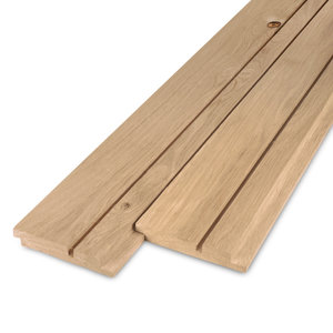 Eiken dubbel blokprofiel (70/30) - 21x125 mm - geschaafd - AD