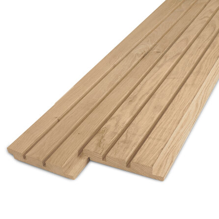 Eiken triple blokprofiel - 21x125 mm - geschaafd - deens rabat - eikenhout AD 20-25%