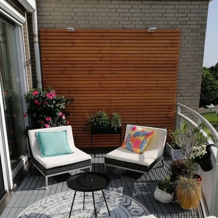 Douglas dubbele rhombus - 27x130 mm - geschaafd - dubbel rhombus rabat - douglashout KD 18-20%