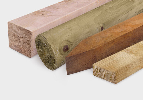 Houten palen bij HOUTvakman.be - voor binnen & buiten - eiken, douglas, lariks, hardhout, thermowood, vuren, grenen  - altijd de juiste paal & balk van hout! 