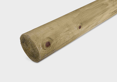 Rondhout bij HOUTvakman.be - ronde houten palen / tuinpalen van geïmpregneerd grenenhout - rond gefreesd & gekroond / gekruind - Voordeling online! 