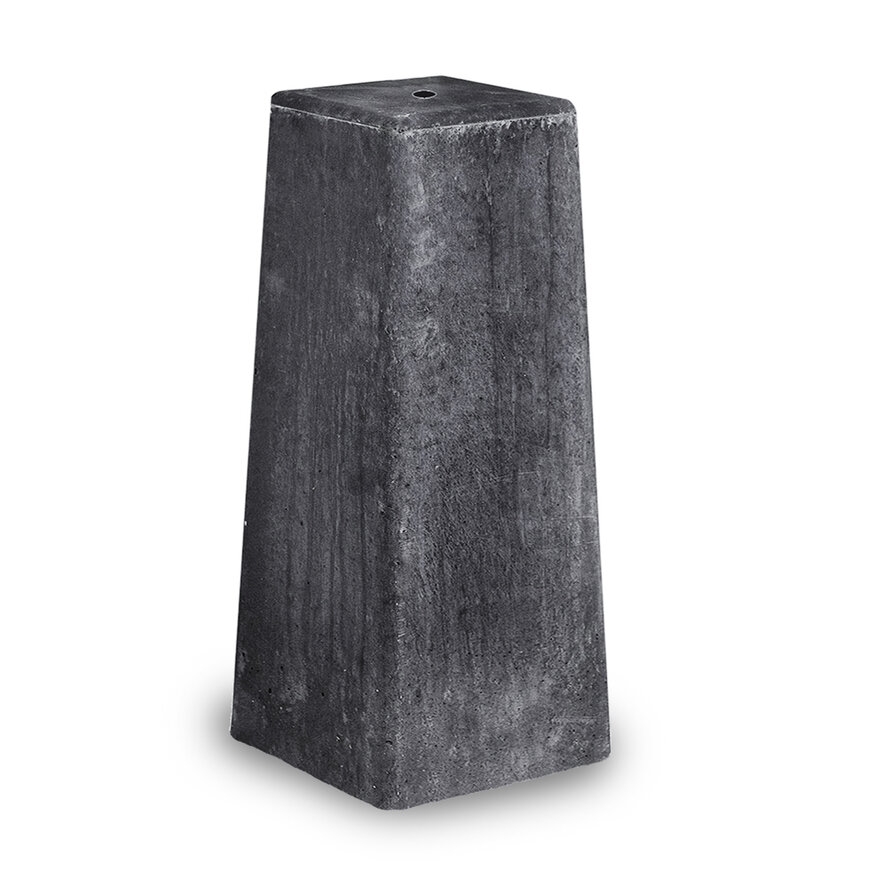 Betonpoer 15x15 cm (taps) - 50 cm hoog - antraciet - M16 indraaihuls - Beton sokkel / Betonnen poer Betonpoer 15x15 cm (taps) - 50 cm hoog - antraciet - M16 indraaihuls - Beton sokkel / Betonnen poer