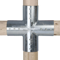 Halfronde paalverbinder - kruisvorm 4 palen - doorsnede 100 mm
