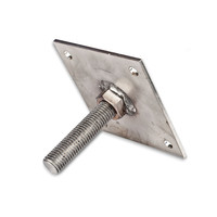 Stelplaat - M16 - 10x10 cm - inox