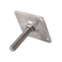Stelplaat - M20 - 10x10 cm - luxe - inox
