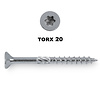 Universele houtschroeven - blauw/wit verzinkt - 4 mm - gegalvaniseerde houtvijzen - Torx 20 - deeldraad - met boorpunt - 200 stuks