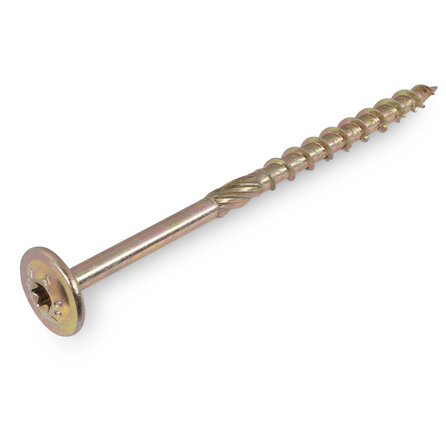 Tellerkopschroeven - geel verzinkt - 6 mm - schotelkopschroeven - Torx 30 - gegalvaniseerde vijzen - deeldraad - met boorpunt - 50 stuks