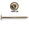 Tellerkopschroeven - geel verzinkt - 6 mm - schotelkopschroeven - Torx 30 - gegalvaniseerde vijzen - deeldraad - met boorpunt - 50 stuks