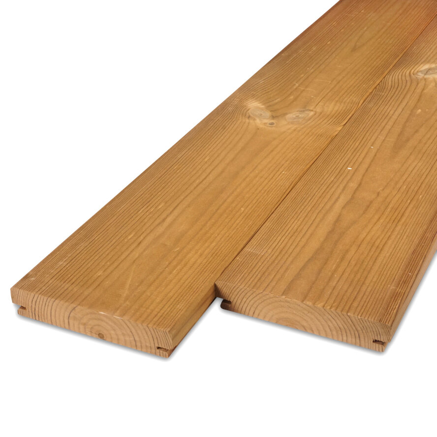 Grenen thermowood B-fix classic rabat- & terrasplank - 21x140 mm - geschaafd - B-fix vlonderplank - thermo grenen hout KD 8-12% Grenen thermowood B-fix classic rabat- & terrasplank - 21x140 mm - geschaafd - B-fix vlonderplank - thermo grenen hout KD 8-12%