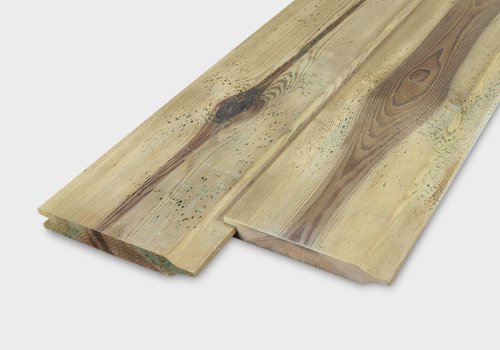 Geïmpregneerde grenen rabat planken van HOUTvakman.be - Voordelige rabatplanken voor wand, dak & gevel (buiten) - gedrenkt grenenhout, voordelig online! 