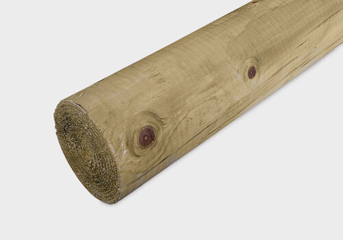 Gefreesde houten palen van HOUTvakman.be - rond gefreesd grenen (geïmpregneerd) bestelt u bij ons voordelig online - altijd de beste prijs & snel in huis!