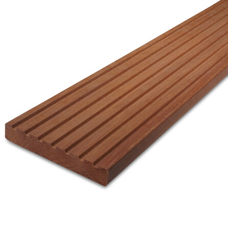 Massaranduba terrasplank - 25x143 mm - geschaafd - vlonderplank gegroefd - massaranduba hardhout AD 20-25%