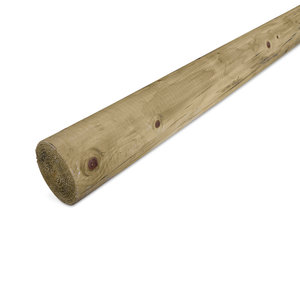Geïmpregneerd grenen rondhout - 100 mm - gefreesd - KD