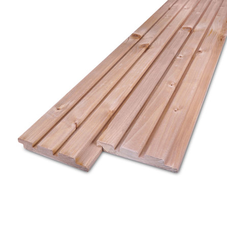 Red class wood triple blokprofiel - 22x130 mm - geschaafd - Deens rabat - geïmpregneerd red class vurenhout KD 18-20%