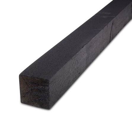 Zwart vuren balk - 70x70 mm - geschaafd - balk voor buiten - zwart geïmpregneerd vurenhout KD 18-20%