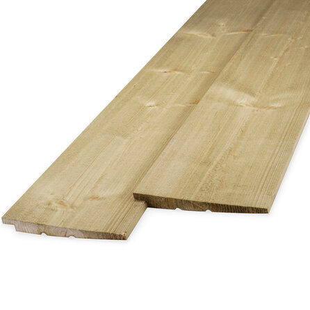 Geïmpregneerd vuren Zweeds rabat - 10-24x179 mm - zichtzijde ruw / fijnbezaagd - zweedsrabat - gedrenkt vurenhout KD 18-20%