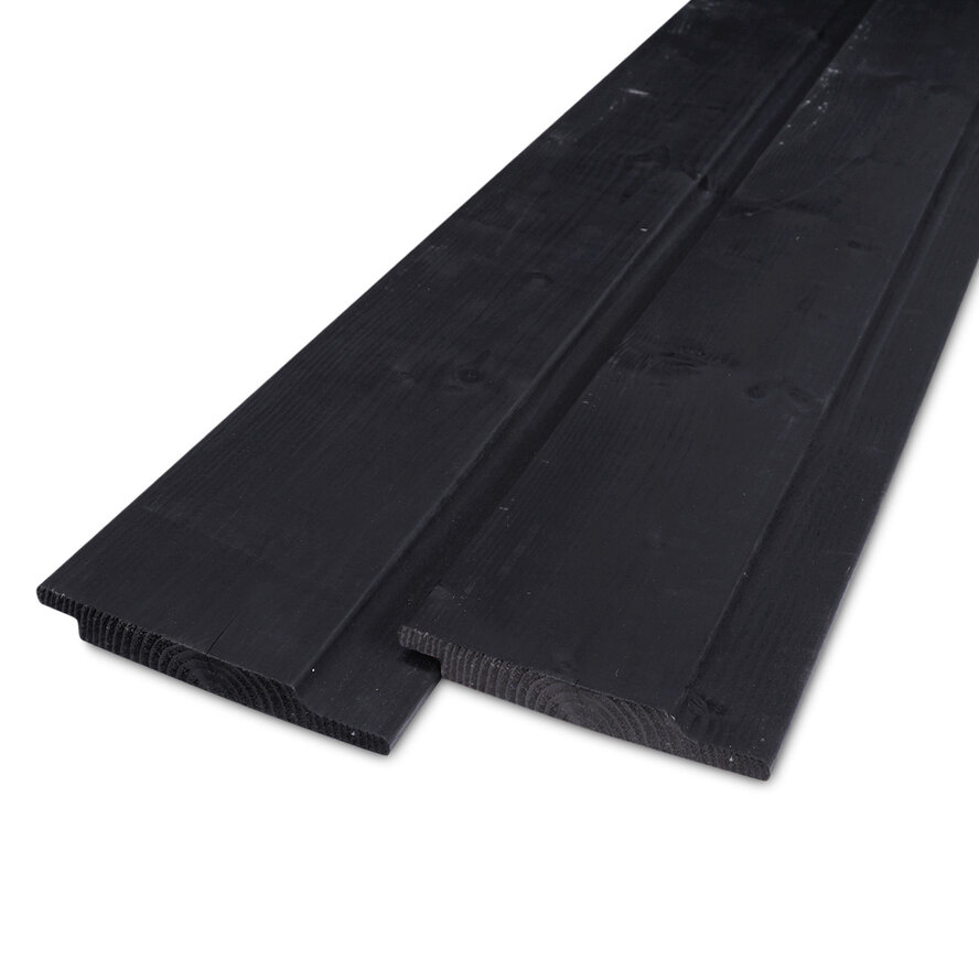 Zwart vuren halfhouts rabat - 19x133 mm - geschaafd - halfhoutsrabat - zwart gebeitst vurenhout KD 18-20% Zwart vuren halfhouts rabat - 19x133 mm - geschaafd - halfhoutsrabat - zwart gebeitst vurenhout KD 18-20%