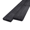 Zwart vuren blokhutprofiel - 28x112 mm - geschaafd - blokhut plank - zwart geïmpregneerd vurenhout KD 18-20%