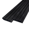 Zwart vuren triple blokprofiel - 22x132 mm - geschaafd - Deens rabat - zwart gebeitst vurenhout KD 18-20%