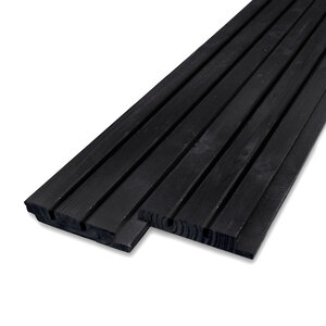 Zwart vuren triple blokprofiel - 22x132 mm - geschaafd - KD