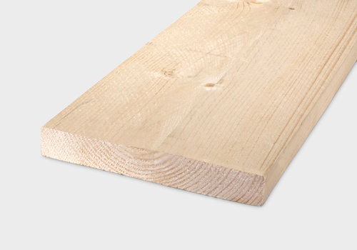Onbehandelde vuren planken van HOUTvakman.be - Prijsvoordelige planken van blank vurenhout - ruw / fijnbezaagd & geschaafd - Scherp geprijsd & snel in huis! 