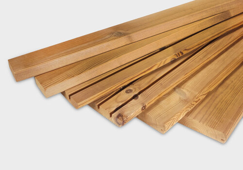 Thermo vurenhout De complete collectie thermisch gemodificeerd vurenhout: Duurzaam, mooi & voordelig - Onbehandeld vuren voor buiten met prachtige goudbruine kleurtint!