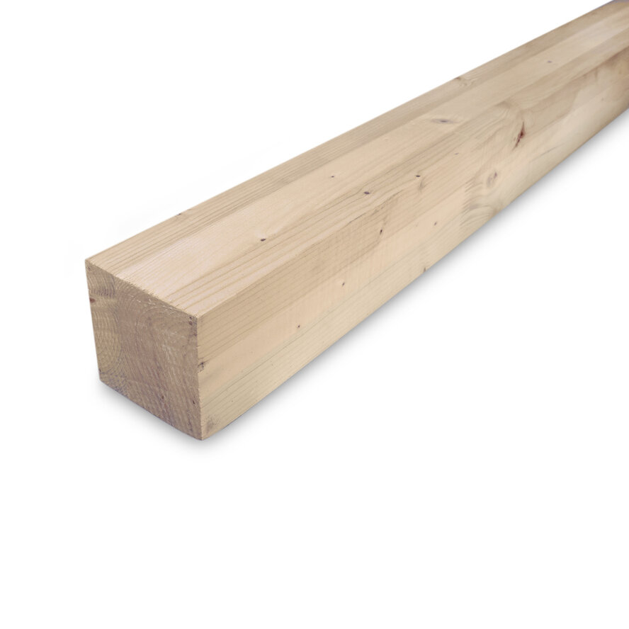 Vuren balk - 91x91 mm - geschaafd - balk voor binnen - gelamineerd - vurenhout KD 18-20% Vuren balk - 91x91 mm - geschaafd - balk voor binnen - gelamineerd - vurenhout KD 18-20%