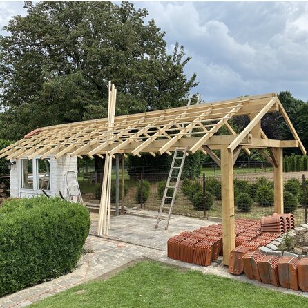 Eiken balk - 200x250 mm - ruw / fijnbezaagd - balk voor buiten - eikenhout AD 20-25%