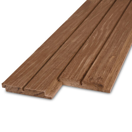 Ipe dubbel blokprofiel (50/50) - 21x125 mm - geschaafd - blokprofiel dubbel - ipé hardhout AD 20-25%