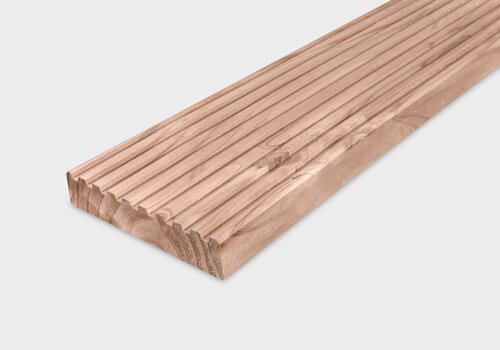 Gegroefde & geribbelde terrasplanken van HOUTvakman.be - sfeervolle "traditionele" vlonderplanken met ribbel / groefprofiel - Ruime collectie, voordelig online! 