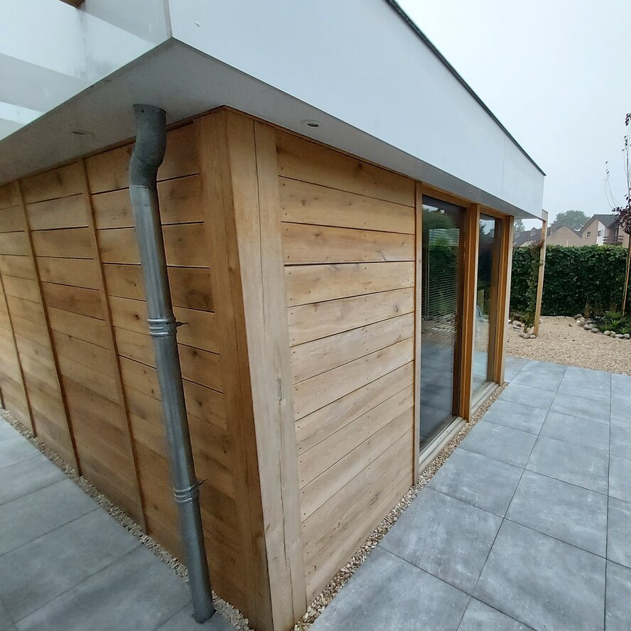 Eiken balk - 190x190 mm - geschaafd - balk voor buiten - eikenhout AD 20-25% Eiken balk - 190x190 mm - geschaafd - balk voor buiten - eikenhout AD 20-25%