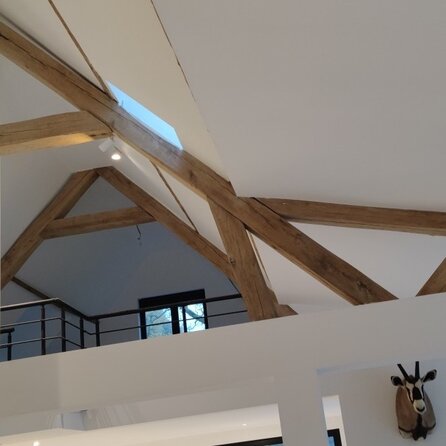 Verouderd eiken balk - 85x85 mm - geborsteld - balk voor buiten - oud eikenhout AD 20-25%