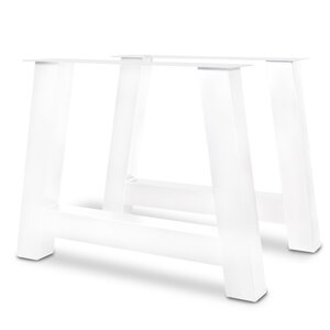 A-tafelpoot wit (set) - metaal - 10x10 cm - h: 72 cm - b: 78-95 cm
