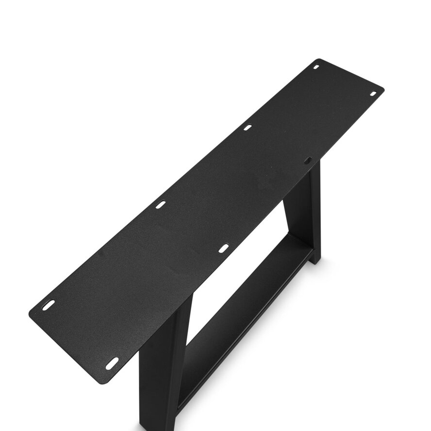 Zwarte A-poten (set) - staal / ijzer - 4x10 cm - hoogte: 72 cm - breedte (montageplaat): 78 cm - tafelpoot metaal zwart gecoat Zwarte A-poten (set) - staal / ijzer - 4x10 cm - hoogte: 72 cm - breedte (montageplaat): 78 cm - tafelpoot metaal zwart gecoat