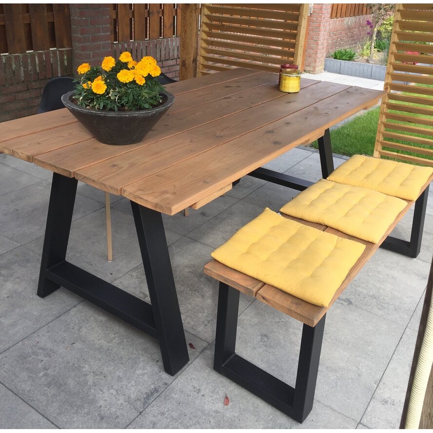Zwarte A-poten (set) - staal / ijzer - 4x10 cm - hoogte: 72 cm - breedte (montageplaat): 78 cm - tafelpoot metaal zwart gecoat Zwarte A-poten (set) - staal / ijzer - 4x10 cm - hoogte: 72 cm - breedte (montageplaat): 78 cm - tafelpoot metaal zwart gecoat