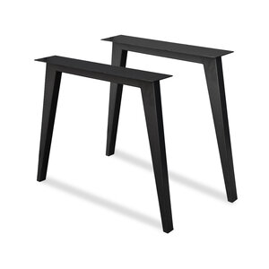 N-tafelpoot zwart (set) - metaal - schuine koker - h: 72 cm - b: 74-78 cm