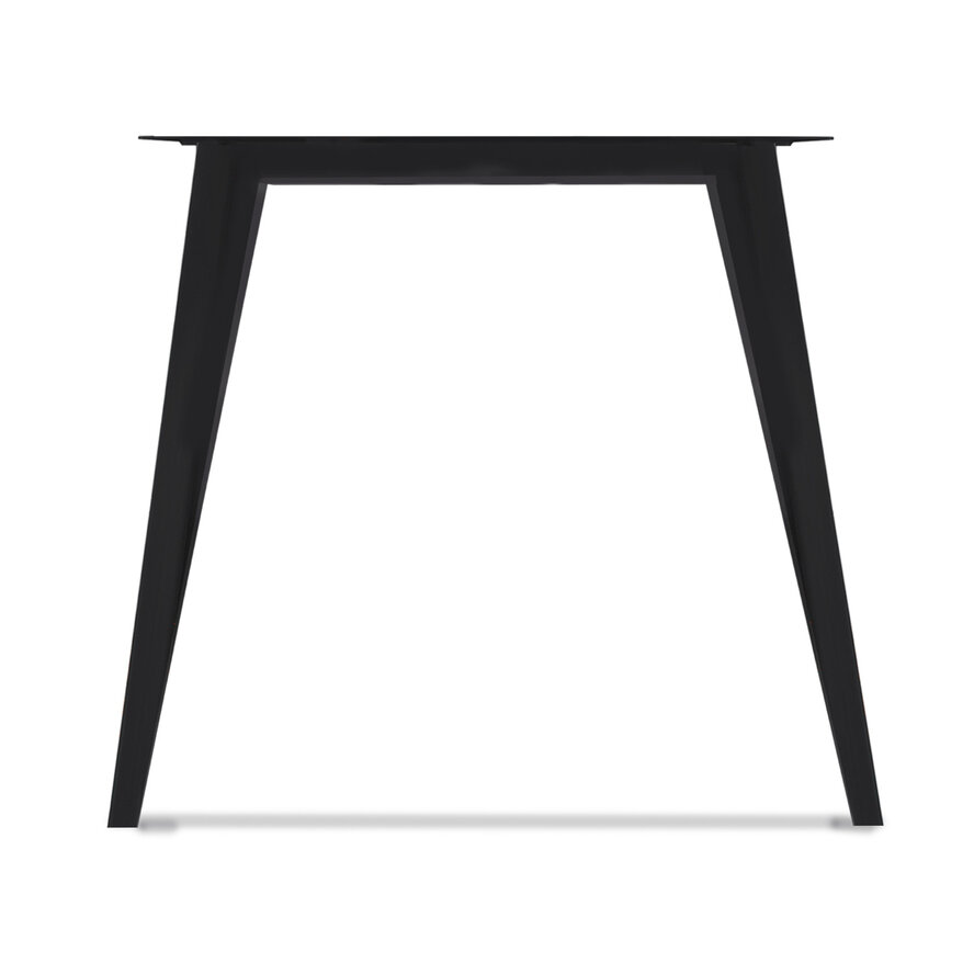 Zwarte N-poten (set) - staal / ijzer - schuine koker - hoogte: 72 cm - breedte (montageplaat): 78 cm - breedte (onderzijde): 74 cm - tafelpoot metaal zwart gecoat Zwarte N-poten (set) - staal / ijzer - schuine koker - hoogte: 72 cm - breedte (montageplaat): 78 cm - breedte (onderzijde): 74 cm - tafelpoot metaal zwart gecoat