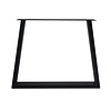 Zwarte trapezium poten (set) - staal / ijzer - 4x10 cm - hoogte: 72 cm - breedte (montageplaat): 78 cm - breedte (onderzijde): 95 cm - tafelpoot metaal zwart gecoat