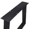 Zwarte trapezium poten (set) - staal / ijzer - 4x10 cm - hoogte: 72 cm - breedte (montageplaat): 78 cm - breedte (onderzijde): 95 cm - tafelpoot metaal zwart gecoat
