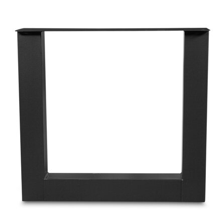 Zwarte U-poten (set) - staal / ijzer - 10x10 cm - hoogte: 72 cm - breedte (montageplaat): 78 cm - tafelpoot metaal zwart gecoat Zwarte U-poten (set) - staal / ijzer - 10x10 cm - hoogte: 72 cm - breedte (montageplaat): 78 cm - tafelpoot metaal zwart gecoat