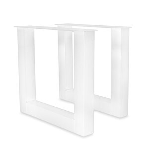 U-tafelpoot wit (set) - metaal - 10x10 cm - h: 72 cm - b: 78 cm