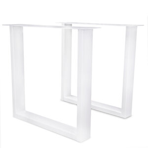 U-tafelpoot wit (set) - metaal - 4x10 cm - h: 72 cm - b: 78 cm