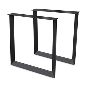 U-tafelpoot zwart (set) - metaal - 5.5x8 cm - h: 72 cm - b: 78 cm